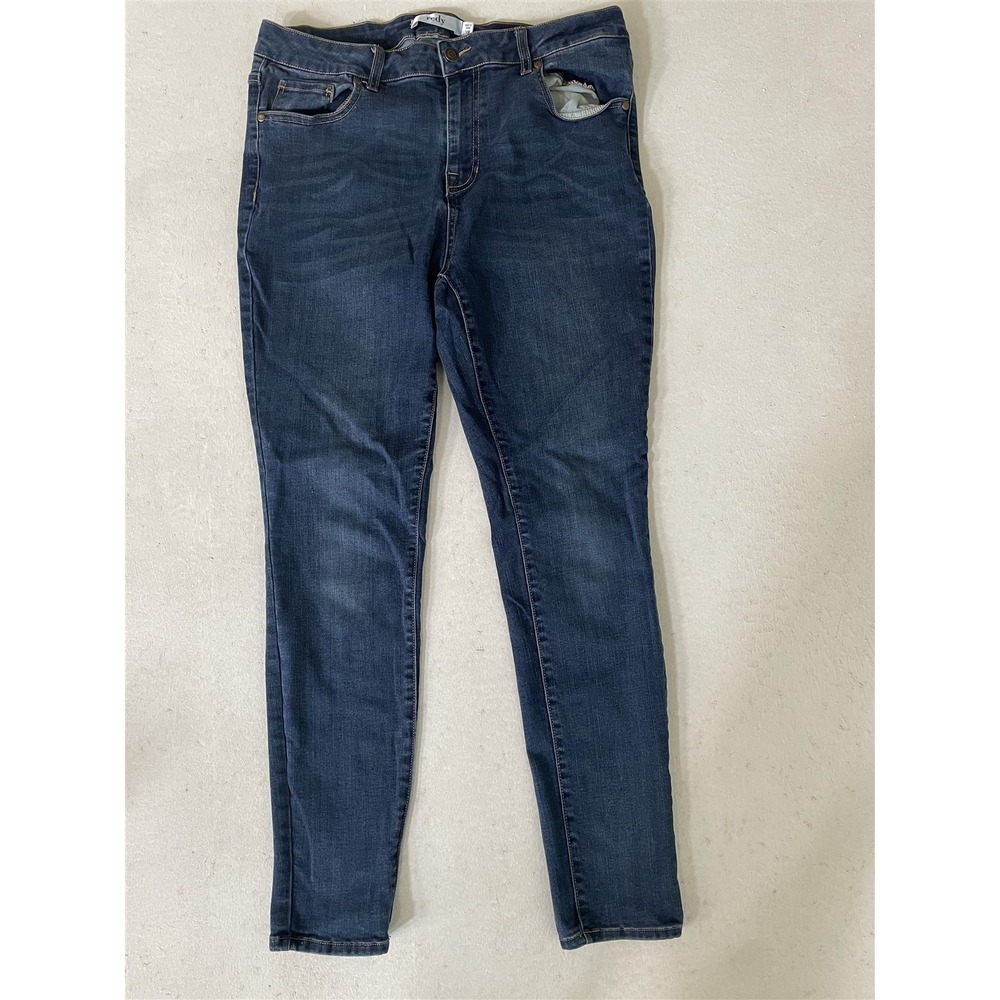 redy 14 Mid‎ Rise Skinny Dark Stretch Denim Womens Jeans